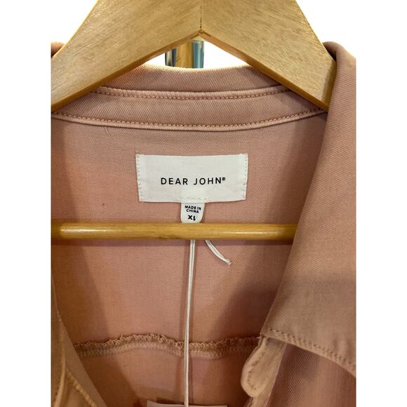 NWT DEAR JOHN Pink Denim Tencel Blend Mini Cap Sleeve Short Lily Dress Womens XL - Picture 10 of 11